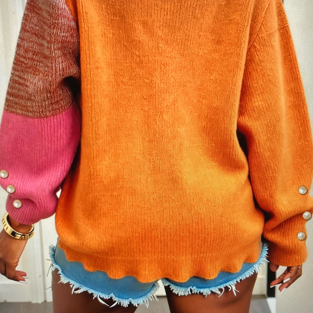 Colorblock V-Neck Sweater - Picture 6 of 6